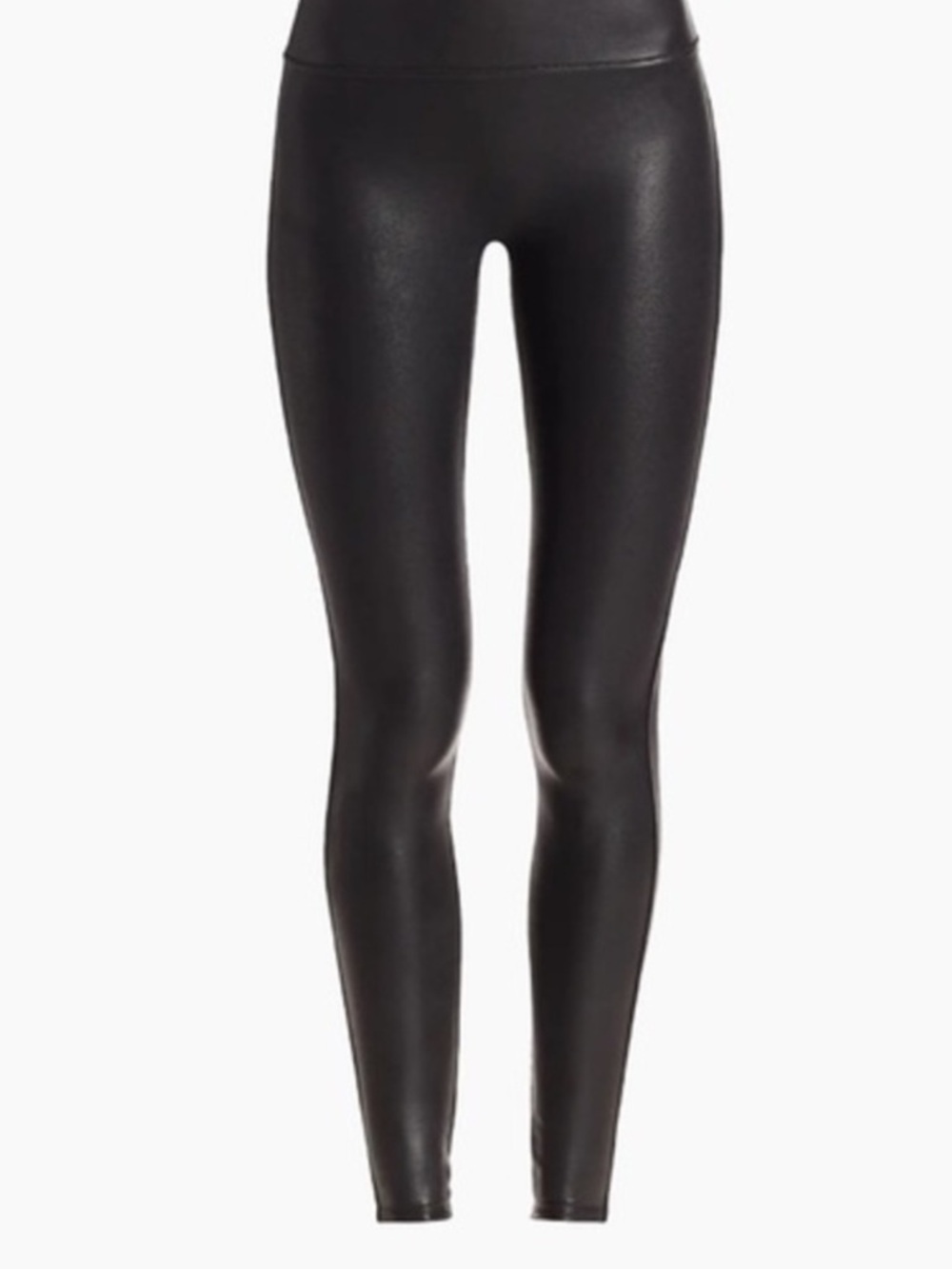 SPANX High-Waist Black Faux Leather Leggings